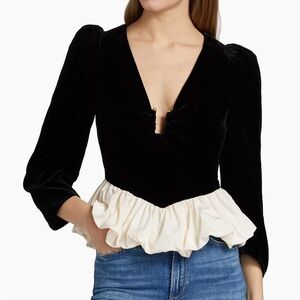 Rhode Colette Velvet Peplum Top